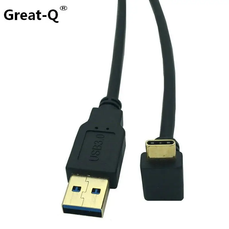 

Great-Q Gold Plated USB 3.0 Type-A Male to USB3.1 Type-C Male Up/Down Angle USB Data Sync & Charger Cable Cord adapter