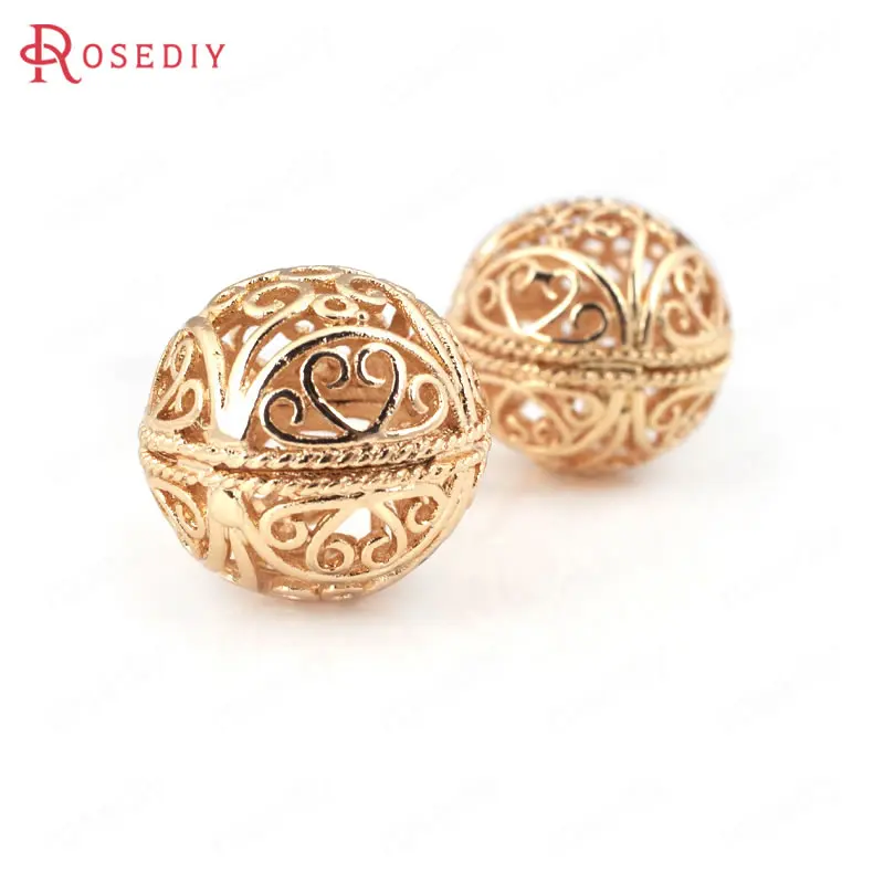 

4PCS 20MM 24K Champagne Gold Color Plated Brass Spacer Beads Bracelet Beads High Quality Diy Jewelry Accessories