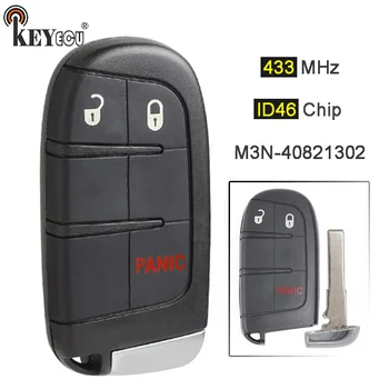 

KEYECU 433MHz ID46 Chip M3N-40821302 Replacement 3 Button Smart Remote Key Fob for Jeep Compass 2017 2018 Renegade 2015-2019