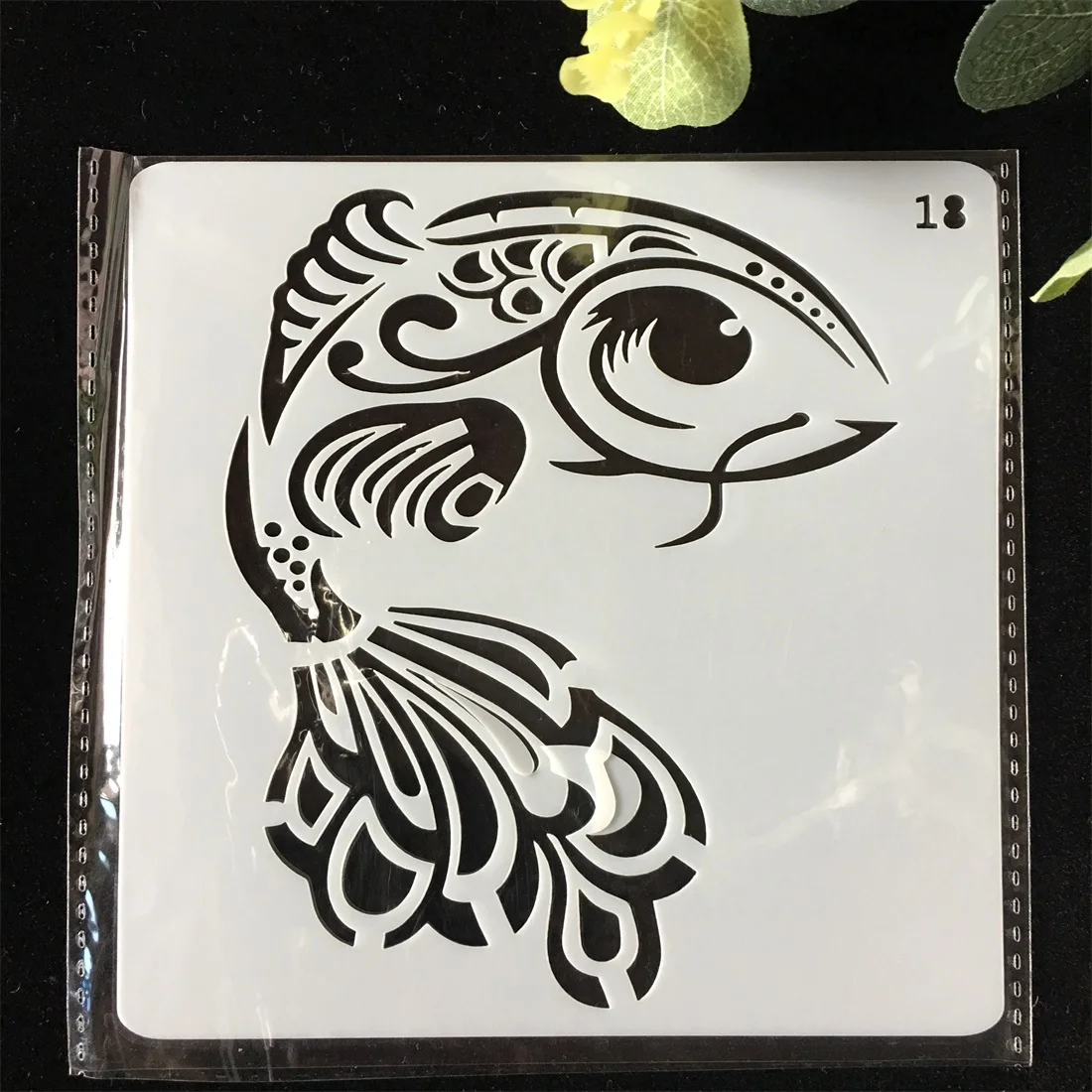 

1Pcs 13cm Carp Fish DIY Layering Stencils Wall Painting Scrapbook Coloring Embossing Album Decorative Card Template
