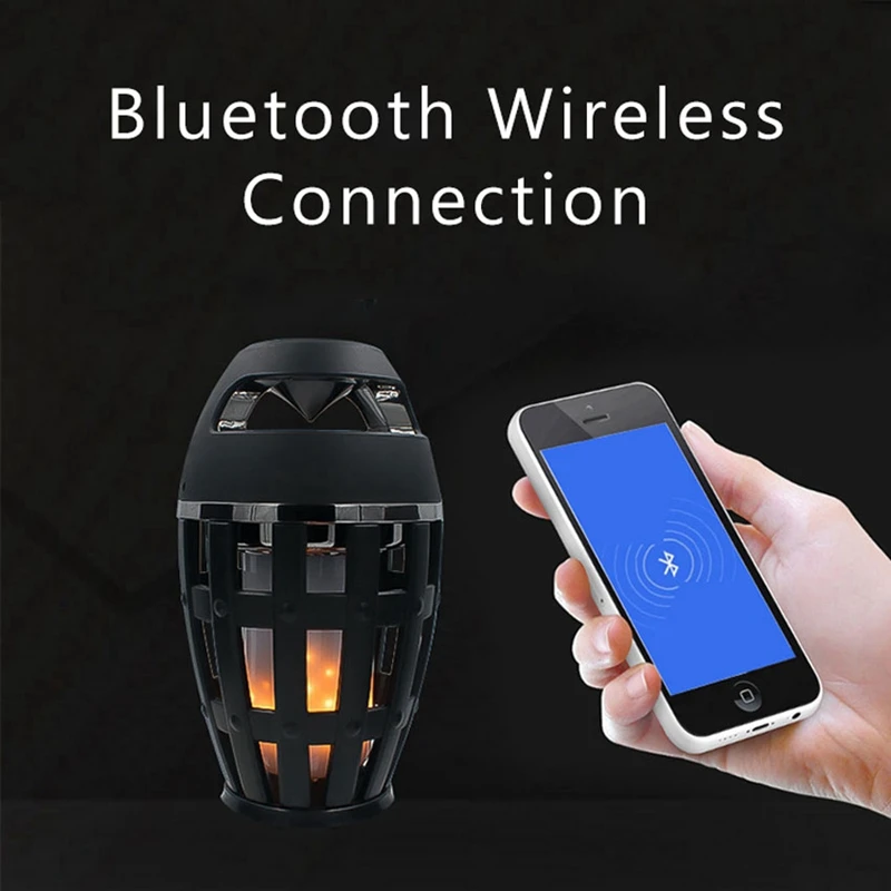2в1 пламенный атмосферный светильник Bluetooth динамик Портативный беспроводной стерео динамик с музыкальной лампочкой наружный кемпинг НЧ-динамик
