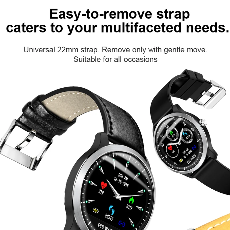 FocuSmart 2019 новые умные часы N58 с ЭКГ PPG цветным дисплеем пульсометр кровяное