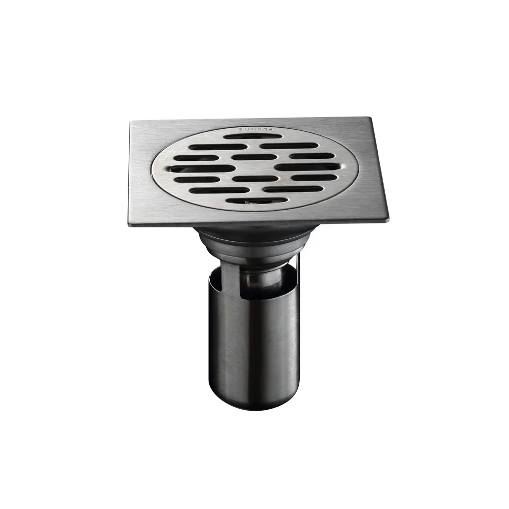 D555 10x10cm Quality Stainless Steel Square Shower Floor Drain Deodorization Type Grate Drain
