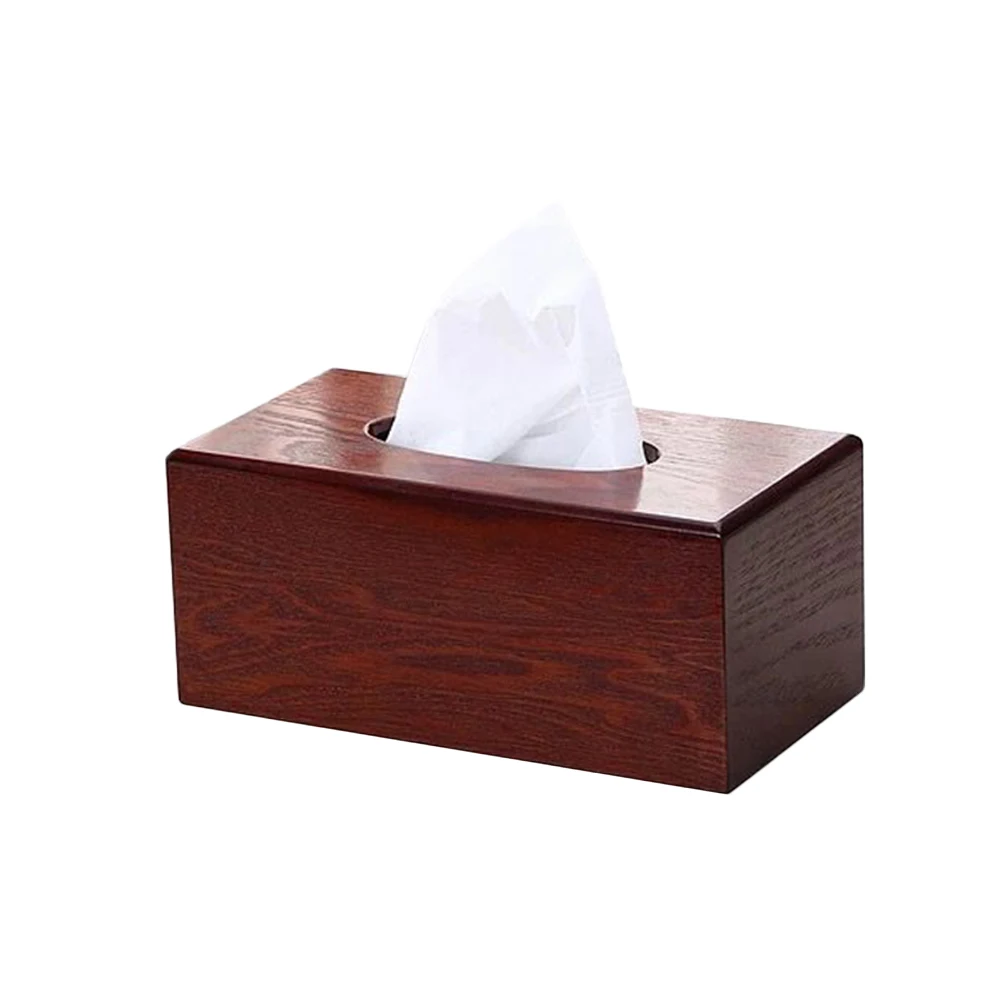 

1 PC Creative Tissue Box Rectangle Car Paper Towel Holder Desktop Napkin Storage Container For Home Office (Dark Brown)