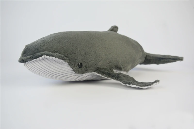 

Clearance Sale 38CM Long Humpback Whale Plush Toys Lifelike Marine Animal Blue Whale Stuffed Toys Gifts For Kids