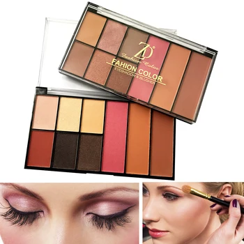 

ZD Fashion Color Makeup Palette Maquiagem 6 Colors Eyeshadow 3 Colors Blusher Bronzing Powder Palettes Baked Cosmetics F2064