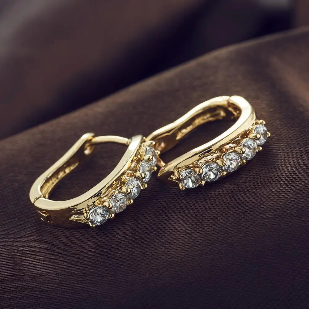 Серьги кольца женские посеребренные с фианитами и кристаллами|earring charms|multicolor