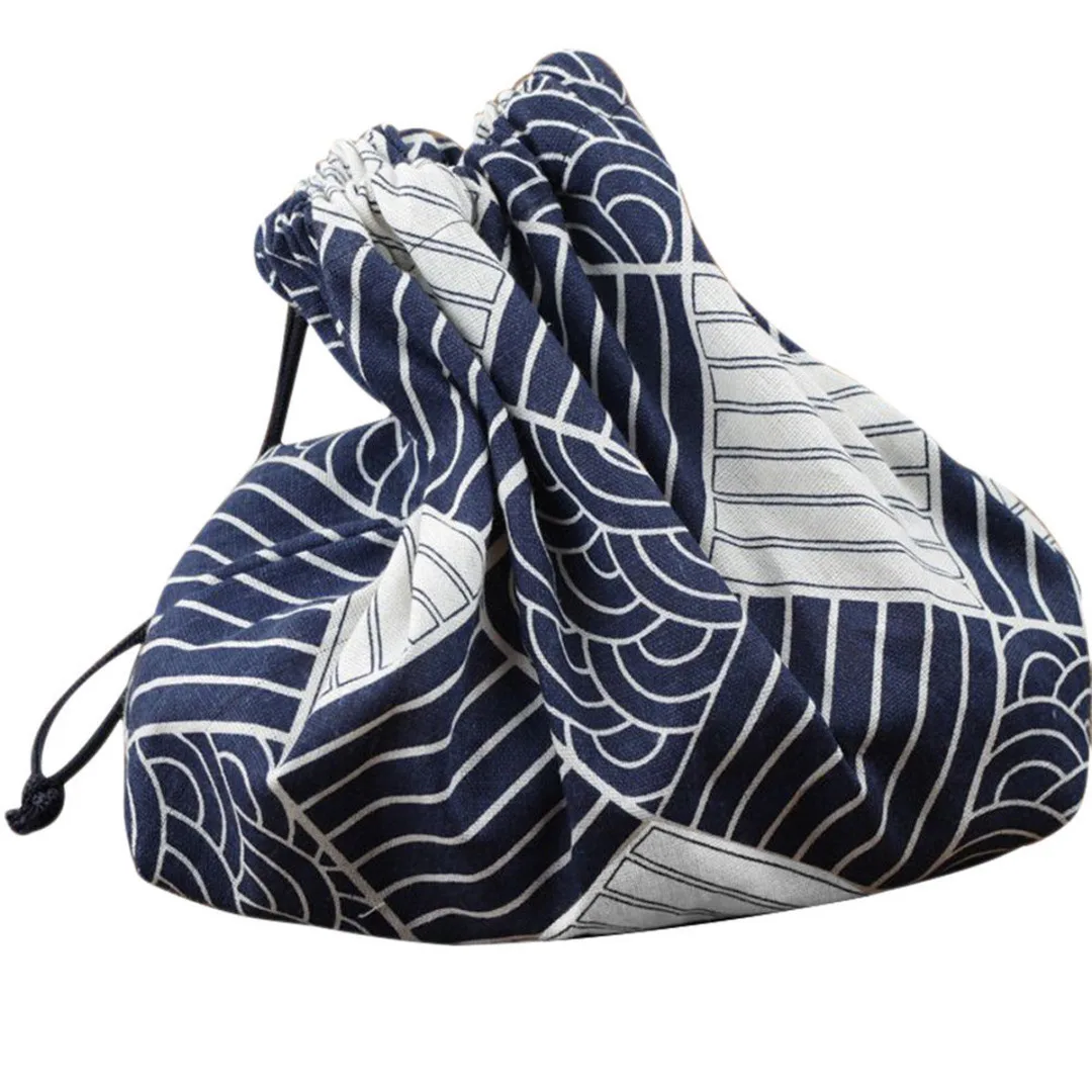JX-LCLYL Portable Lunch Box Bento Carry Tote Picnic Case Pouch Drawstring Storage Bag