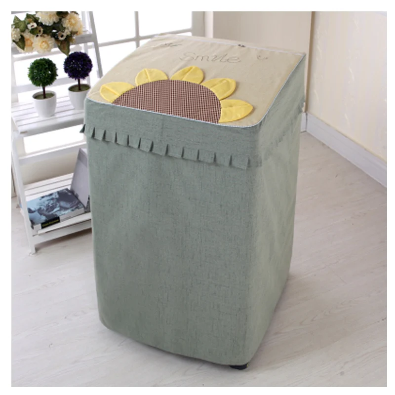 SRYSJS Thicken Cotton Linen Washing Machine Cover Waterproof Sunscreen