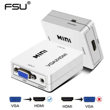 New Hot VGA2HDMI Mini VGA to HDMI Converter with 1080P Audio Adapter Connector for Notebook PC for HDTV Projector