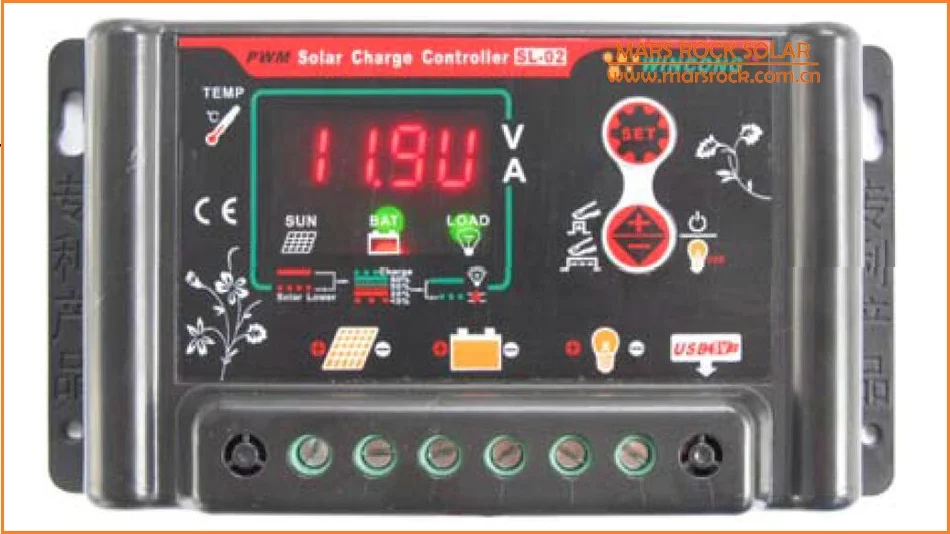 30A 12 V/24 V автоматический датчик PWM Контроллер заряда с 5 V USB выходом позволяет определить параметры пользователя