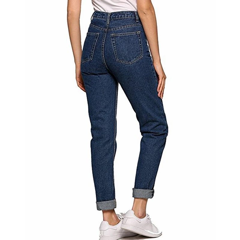 Spring 2019 women pencil denim pants blue high waist jeans woman casual vintage boyfriend mom jeans korean fashion streetwear