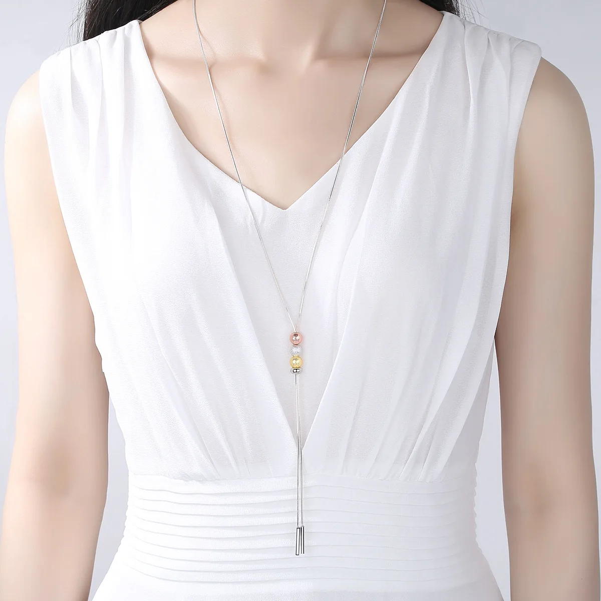 Простые регулируемые бусины на удачу змеиная цепочка ожерелье с подвеской