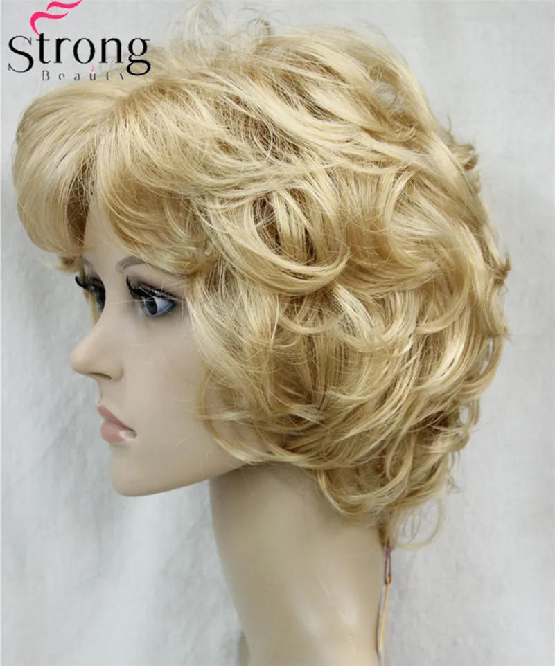 StrongBeauty короткие волнистые мягкий Классический Кепки полный синтетический парик коричневый Для женщин парики выбор цвета