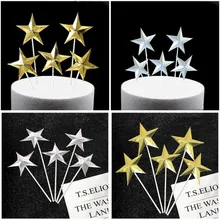 Five-pointed star Birthday Cake Topper plug-in Baking Cake Dessert Decor for Wedding Party Cupcake Topper Decor Cake Accessories Five-pointed star Birthday Cake Topper plug-in Baking Cake Dessert Decor for Wedding Party Cupcake Topper Decor Cake Accessories