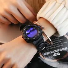 Студенческие взрослые электронные часы повседневные светящиеся водонепроницаемые многофункциональные мужские спортивные часы