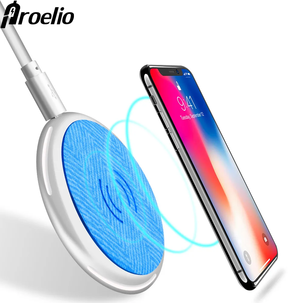 

Proelio Wireless Charger Leather Plating Qi Wireless Charging Pad For Samsung Galaxy S9 S8 Plus Charger For iphone X 8 Plus HTC