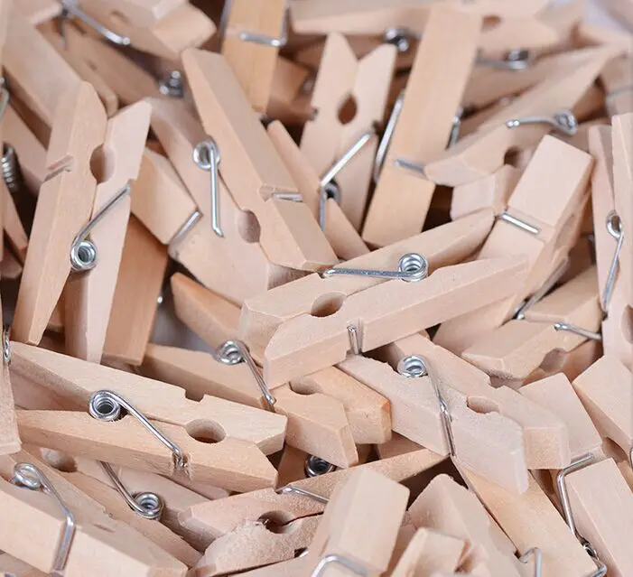 Buy 60pcs Natural 35mm Wooden Clothespins Clothes Pins