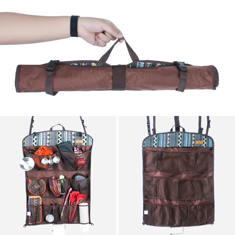 

Outdoor Portable Multifunctional Foldable Hanging Bag with Mesh Pocket Camping Supplies