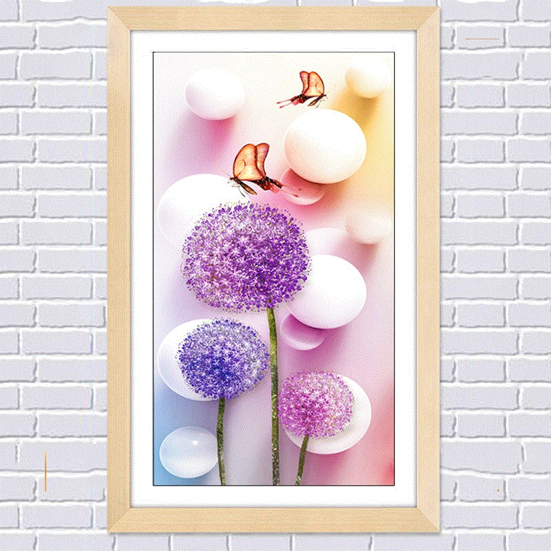 

5d diy The new dandelion butterfly brick stone paintings are simple and modern, with diamond embroidered Diamond Cross Stitch.