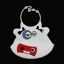 Водонепроницаемый нагрудник легко Очищаемый силикон для ребенка-корова белая