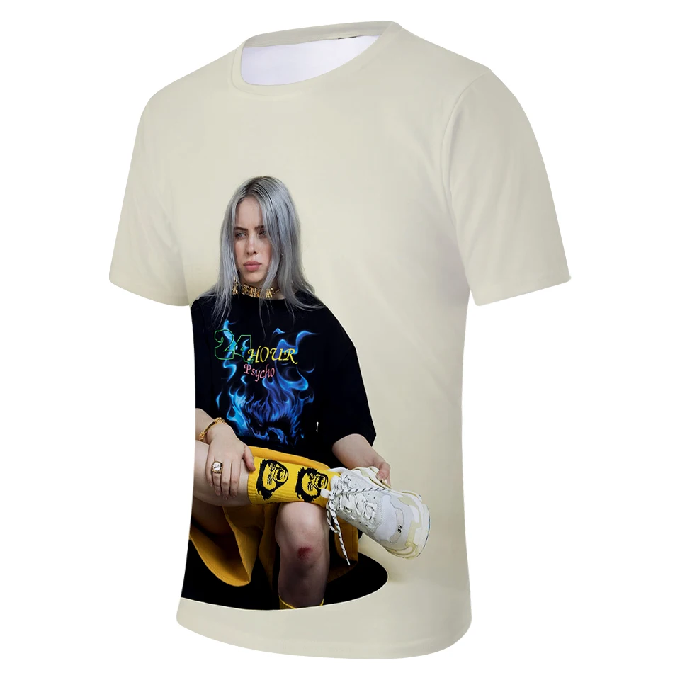 Billie Eilish, модные хип-хоп 3d футболки, принт, летняя футболка, короткий рукав, для мужчин и женщин, 3D футболки, футболка, толстовки, одежда