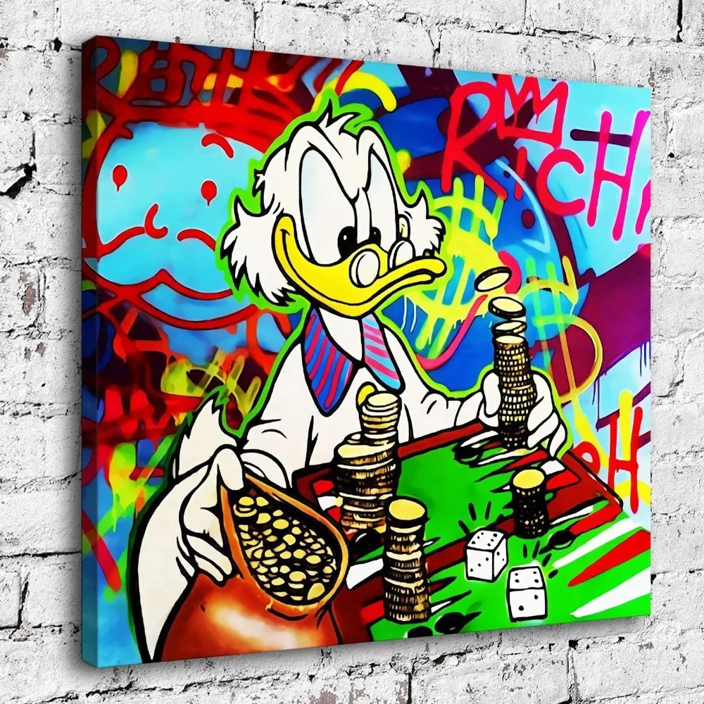 Alec Monopoly Graffiti Handcraft Oil Painting on Canvas,"I