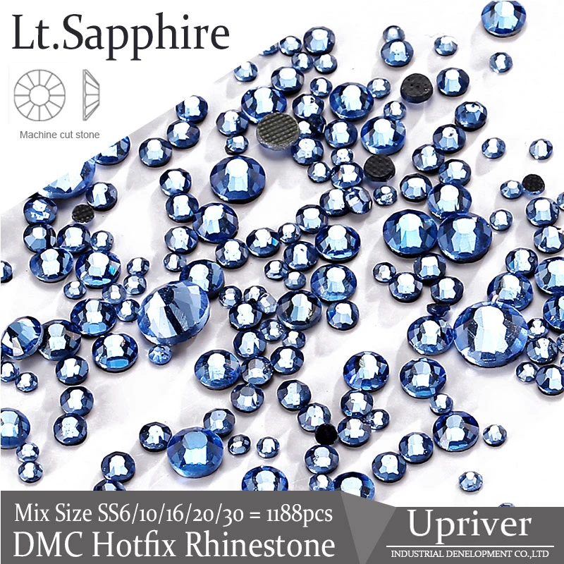 Wedding-Dress-Accessories-Loose-Stones-SS20-Light-Sapphire-Hotfix-Rhinestones-1440pcs