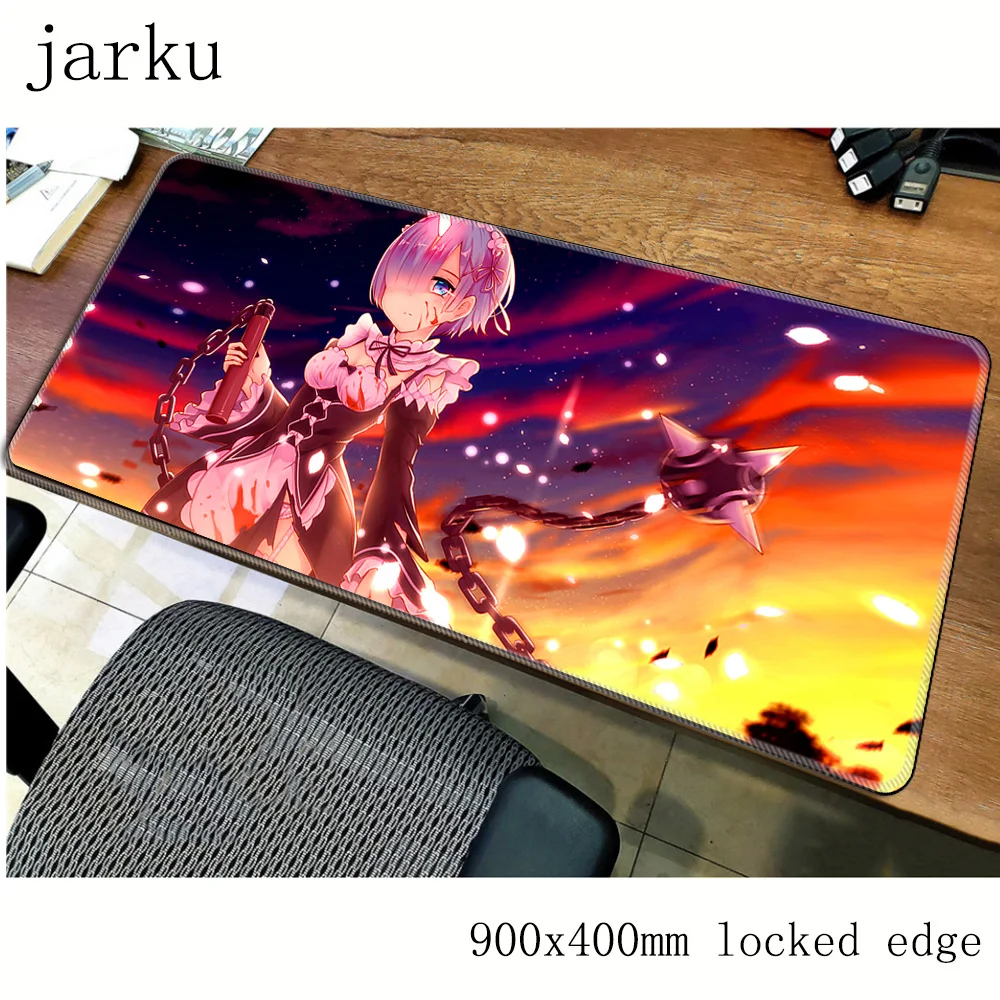 Игровой коврик для мыши re zero 900x400 мм гелевый большой игровой ноутбука подарок