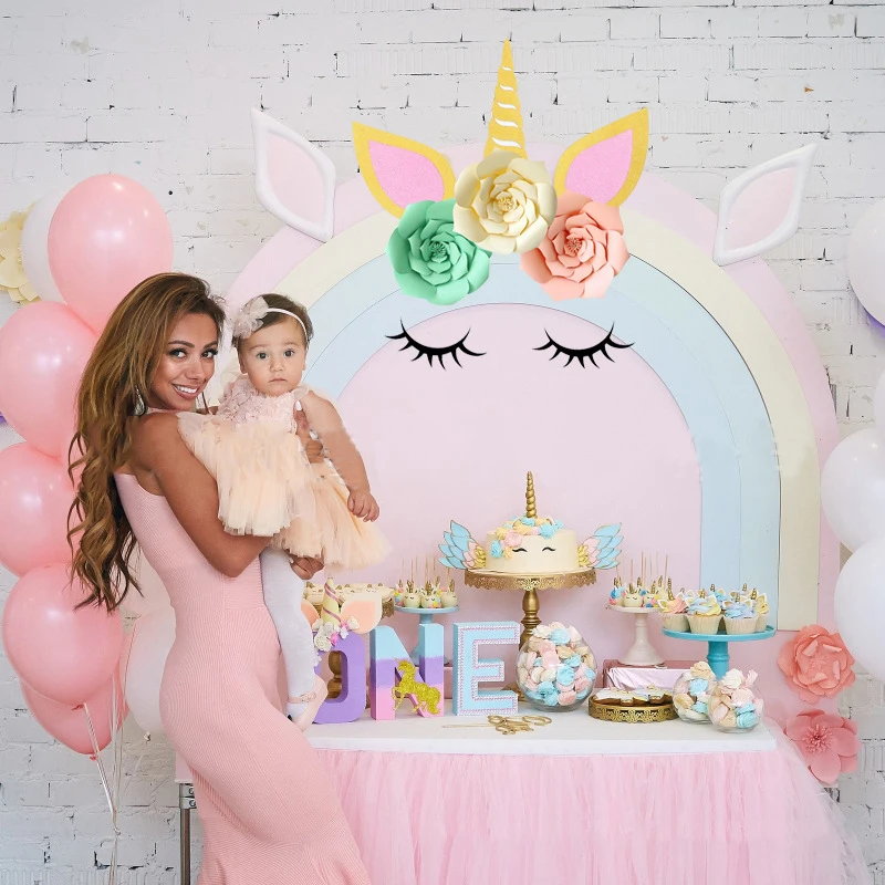 8pcs Set Unicorn Party Decoration Kids Birthday Party Backdrop Background Diy Dessert Table Decor Baby Shower Anniversaire Party Diy Decorations Aliexpress