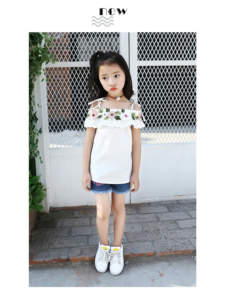 Children's T-shirt Girls Baby Summer Cute style Beautiful girl chiffon Printed loose T-shirt top for angel kids clothes (9)