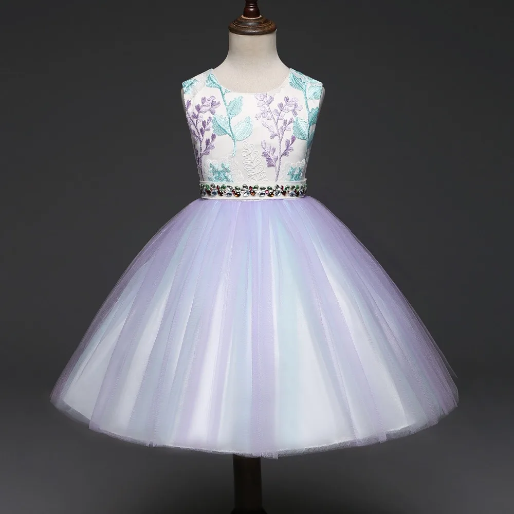 5 14 Years Kids Dress For Girls Wedding Lace Gown Sleeveless Lace KD