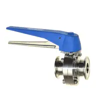 1," 25 мм-63 мм санитарная нержавеющая сталь 304 зажим многопозиционный клапан-бабочка с ручкой