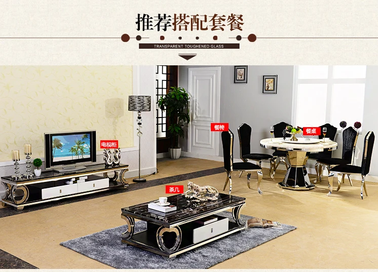 Soporte de TV de acero inoxidable de mármol Natural para sala de estar moderna muebles para el hogar soporte de monitor led para tv mueble mesa de tv Soporte de TV de acero inoxidable de mármol Natural para sala de estar moderna muebles para el hogar soporte de monitor led para tv mueble mesa de tv
