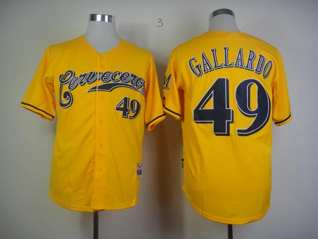 New Milwaukee Brewers #49 Yovani Gallardo cerveceros Golden Baseball  Jerseys Embroidery logos cool base Free Shipping _ - AliExpress Mobile