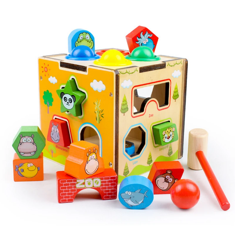 

New Baby toys for children Wooden Classic Colourful Wooden Multi Shape Sorter Block for Kids Gift juguetes brinquedos for child
