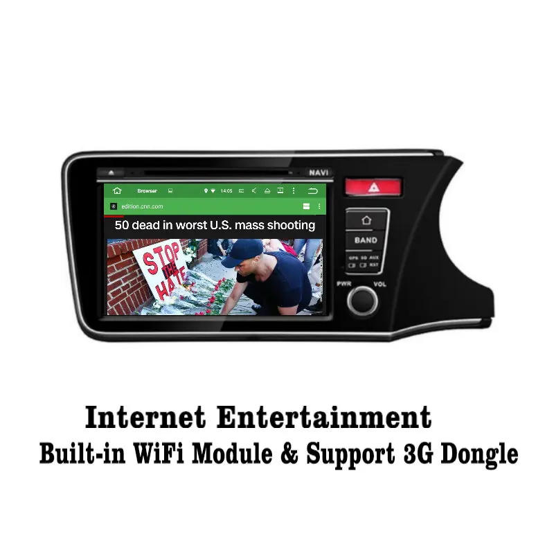 Clearance Liislee Android 7.1 2G RAM For Honda CITY 2014~2017 RHD Car Radio Audio Video Multimedia DVD Player WIFI DVR GPS Navi Navigation 2