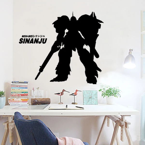 Gundam Wall Sticker Japanese Cartoon Anime Gundam SINANJU Mural PVC