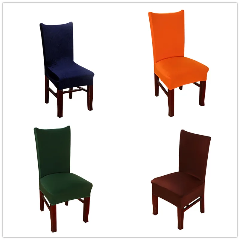 Plain Color Stretch Home Hotel Restaurant Dining Chair Set Custom Chair Cover
