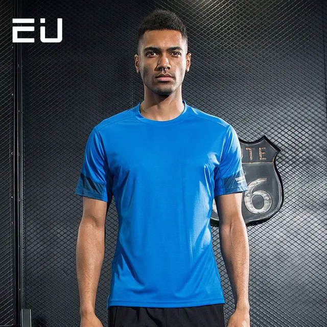 EU Reflective Running Shirts Men Quick Fit Mesh Breathable Running T