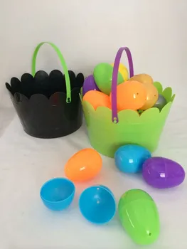 

Free shipping colorful plastic Easter eggs 80x55mm plastic lottery eggshell egg shape boxes 300pcs wen5782