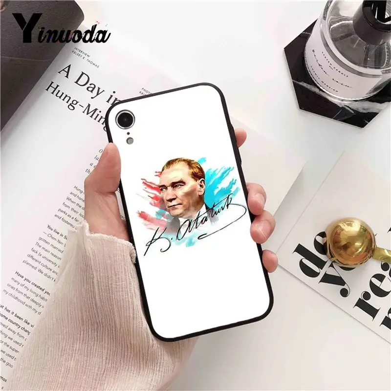 Yinuoda Турция Мустафа Kemal Ataturk ТПУ мягкий силиконовый черный чехол для iPhone 8 7 6 s плюс 5 5S SE XR X XS MAX Coque в виде ракушки - Цвет: A11