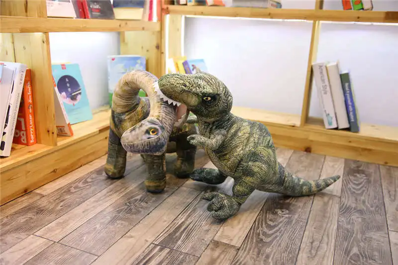 Крупная Имитация Динозавра, плюшевые игрушки, мягкие реалистичные животные, тираннозавр, Рекс, Трицератопс, плюшевые куклы, подарки для девочек