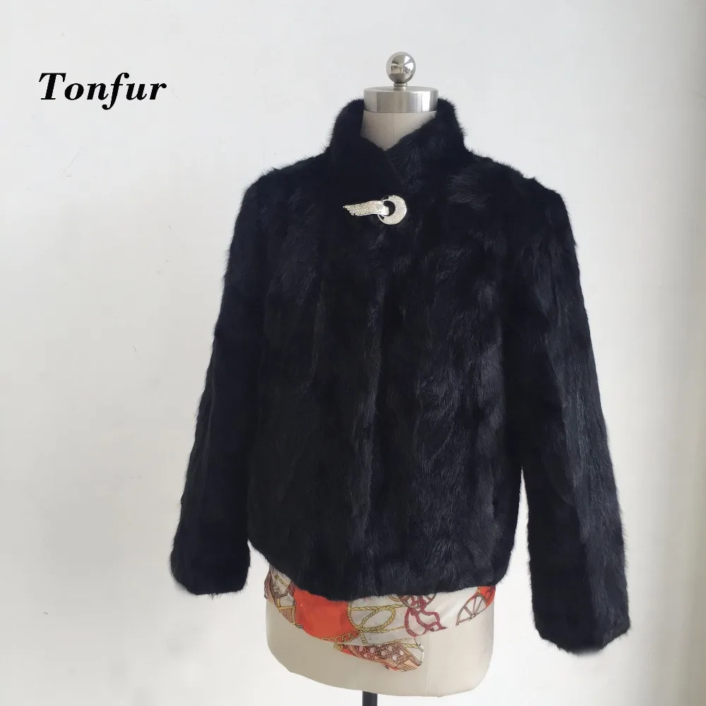 

Women 2019 New Arrivals Wholesale Retail Genuine Mink Fur Coat Luxury Natural Mink Fur Jacket Button On Front Hot Good tbsr312