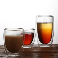 Leisure Afternoon Tea Office Home Drinking Water Cup Thick Double Layer Glass Cups Anti-scalding Transparent Milk Coffee Cup