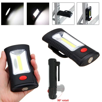

Portable COB LED Work Light with Magnetic Folding Hook Hanging Lamp Flashlight Non Slip Torch for Camping Hunting