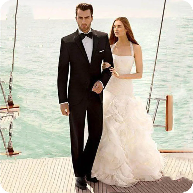 

Black Men Wedding Suits Blazers Man Jacket Slim Fit Groom Tuxedos Terno Masculino Latest Coat Pant Designs Costume Homme 2Piece