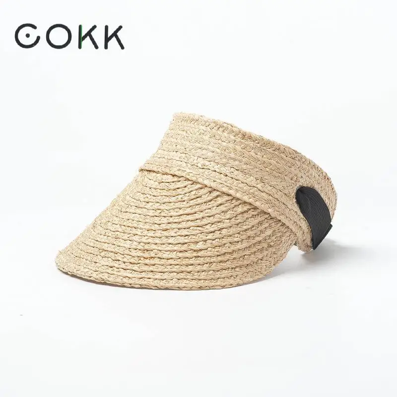 Шляпка от солнца COKK женская Соломенная складной эластичный регулируемый пояс