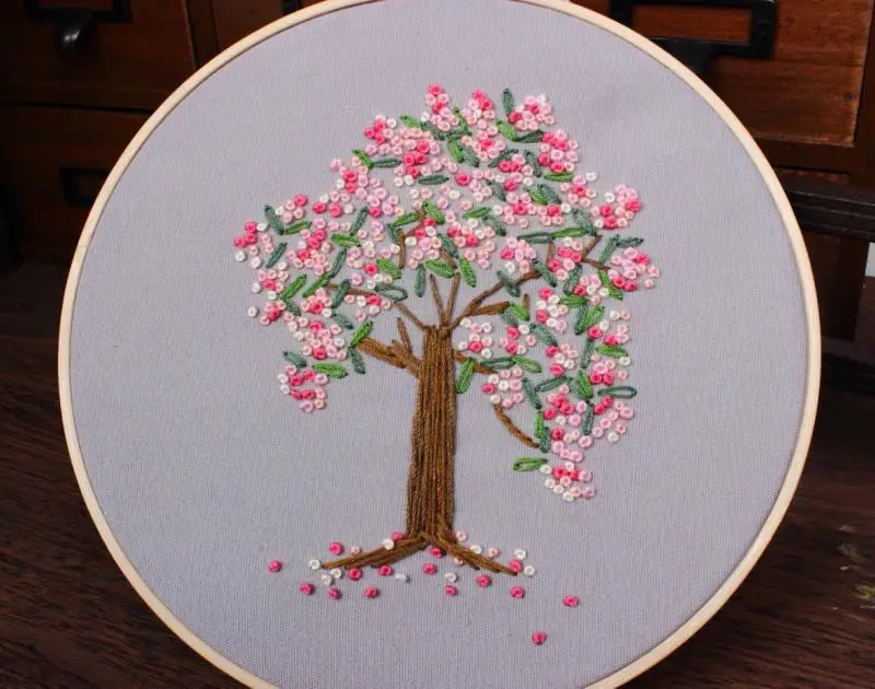 DIY цветок круглый набор вышивки рукоделие вышивка искусство шитье ремесла Домашнее украшение