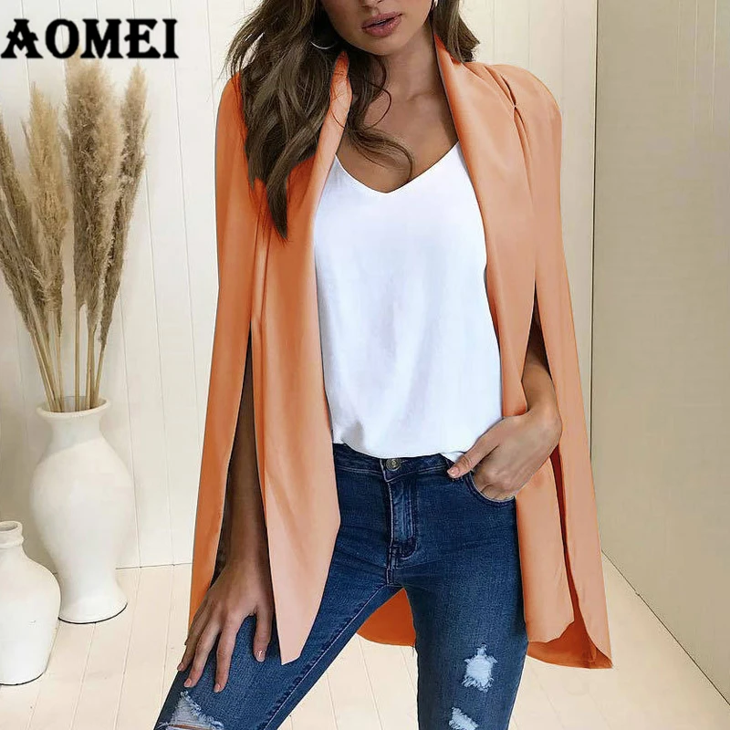 

2019 Autumn Women Blazer Casual Fashion Suit Solid Coat Wear to Work Office Ladies Clothing Fall New Style Cloak Design Blasers